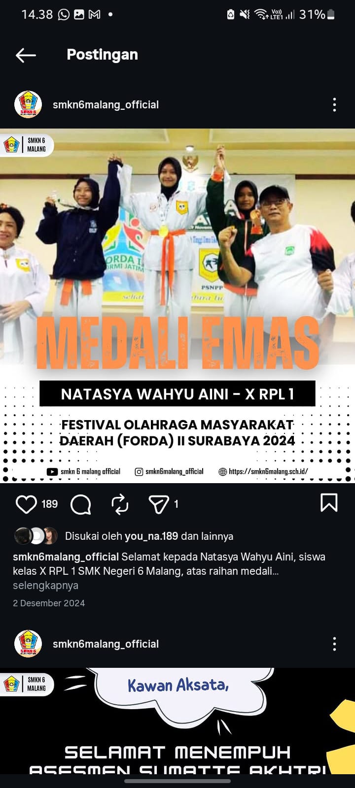 Natasya - Medali Emas